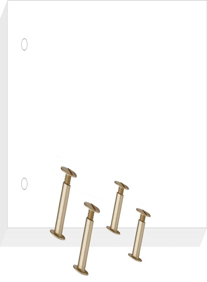 إمبرينت ورق/بطاقات دفتر قلاب فارغ من إمبرينت | مثقوب مسبقًا | 70 ورقة | 2.5 × 4.5 بوصة | عبوة واحدة مع برغيين إضافيين | أبيض - Image 1